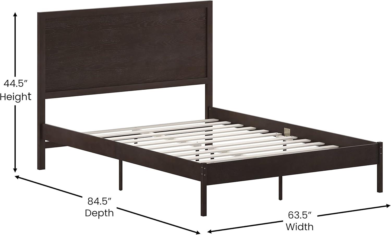 imageFlash Furniture Asher Solid Wood Platform Bed with Wooden Slats and Headboard No Box Spring Needed King Size Light BrownDark Brown