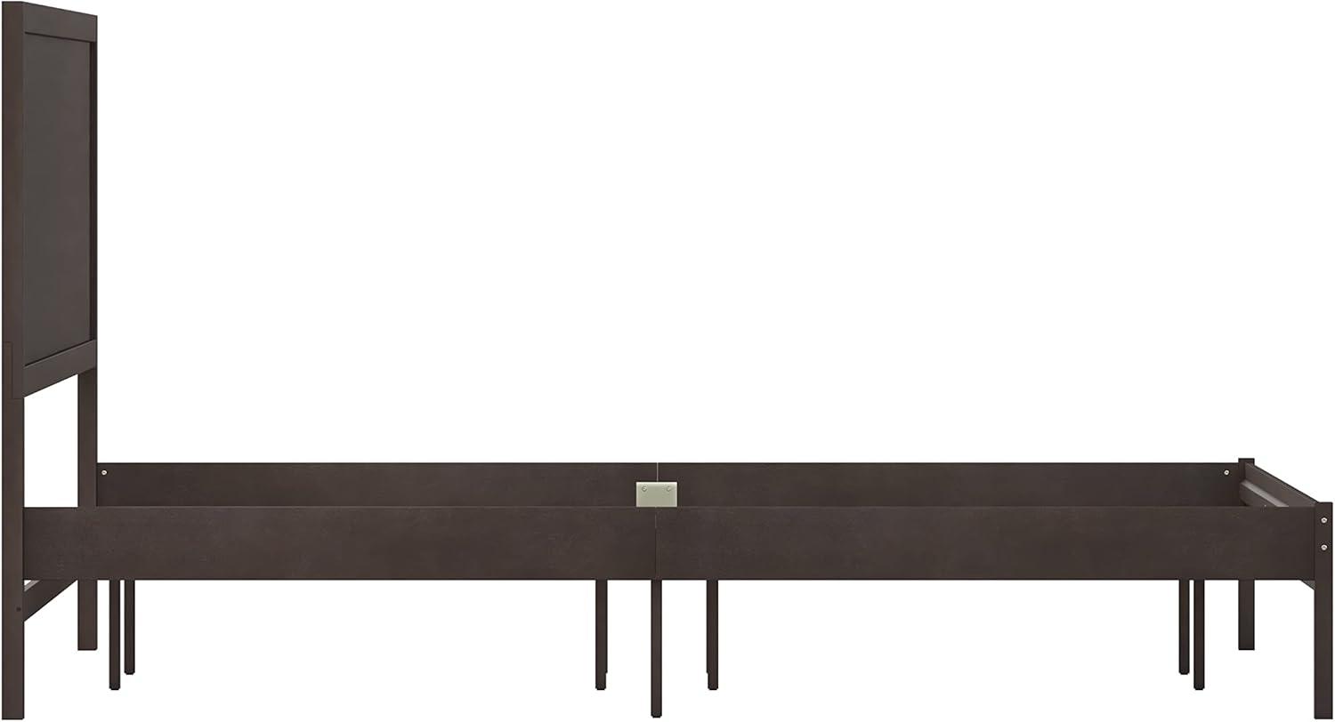 imageFlash Furniture Asher Solid Wood Platform Bed with Wooden Slats and Headboard No Box Spring Needed King Size Light BrownDark Brown