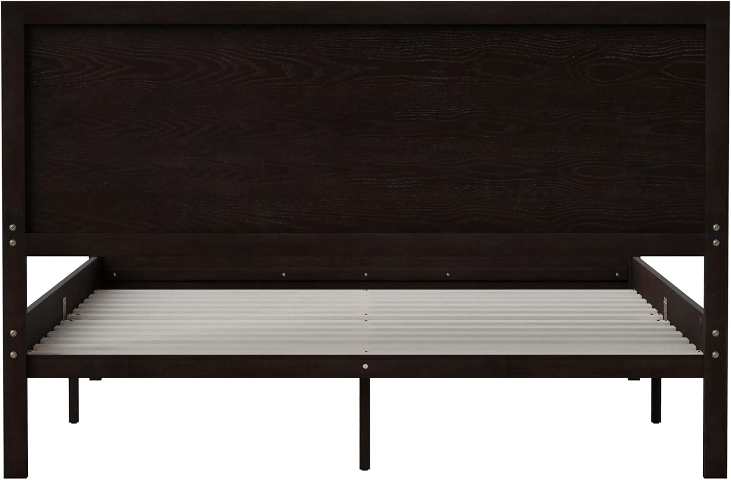 imageFlash Furniture Asher Solid Wood Platform Bed with Wooden Slats and Headboard No Box Spring Needed King Size Light BrownDark Brown