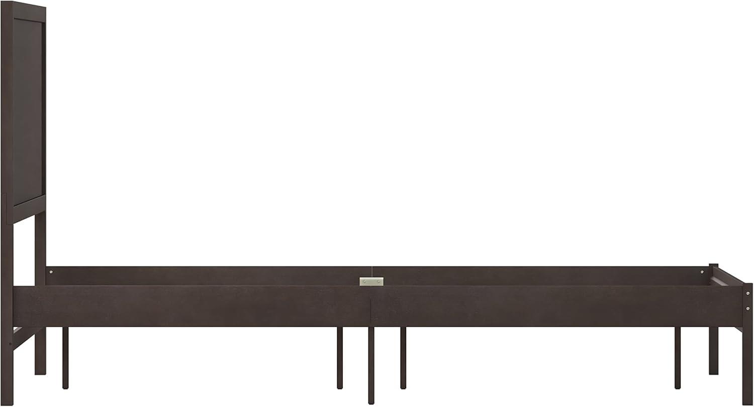 imageFlash Furniture Asher Solid Wood Platform Bed with Wooden Slats and Headboard No Box Spring Needed King Size Light BrownDark Brown