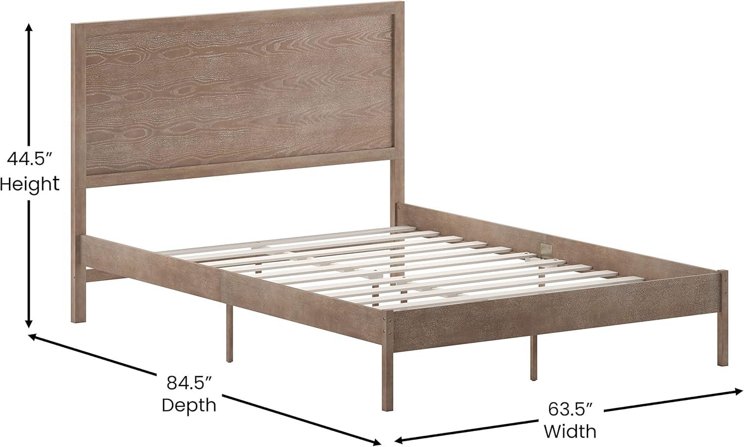 imageFlash Furniture Asher Solid Wood Platform Bed with Wooden Slats and Headboard No Box Spring Needed King Size Light BrownLight Brown