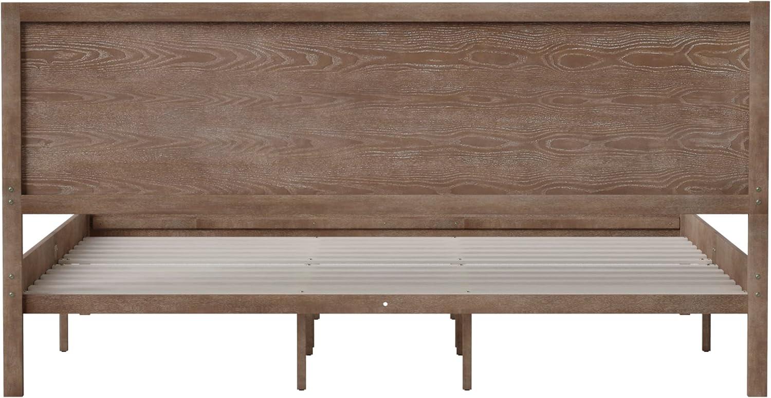 imageFlash Furniture Asher Solid Wood Platform Bed with Wooden Slats and Headboard No Box Spring Needed King Size Light BrownLight Brown