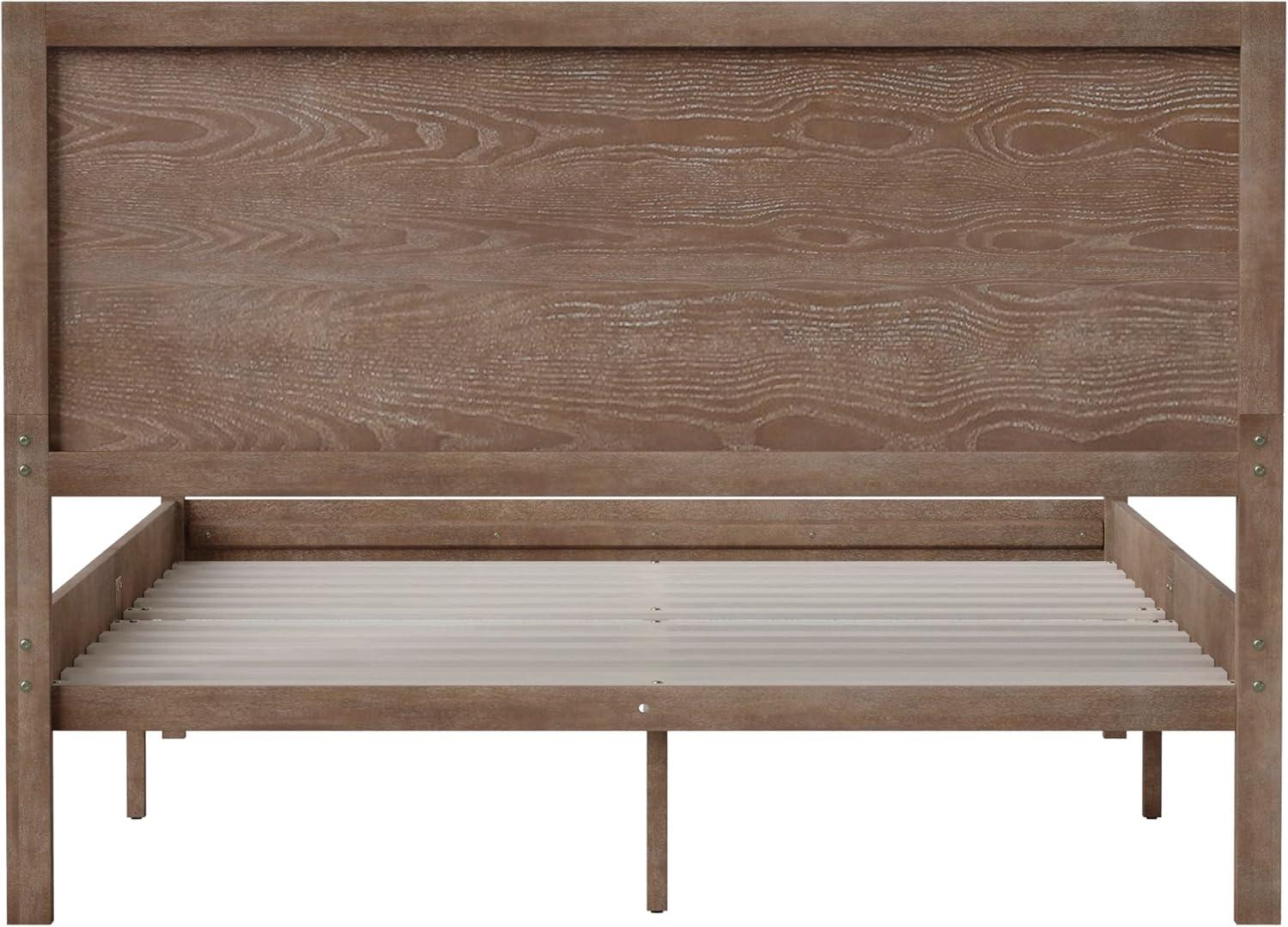 imageFlash Furniture Asher Solid Wood Platform Bed with Wooden Slats and Headboard No Box Spring Needed King Size Light BrownLight Brown