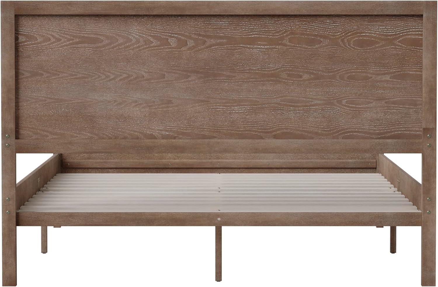 imageFlash Furniture Asher Solid Wood Platform Bed with Wooden Slats and Headboard No Box Spring Needed King Size Light BrownLight Brown