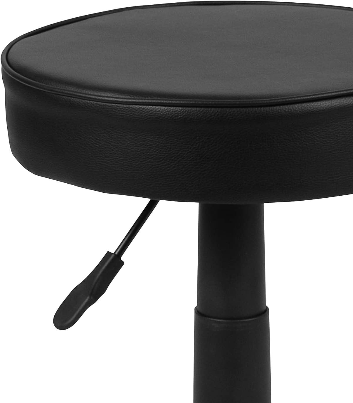 imageFlash Furniture Baker Black Adjustable Doctors Stool on Wheels with Ergonomic Molded Seat