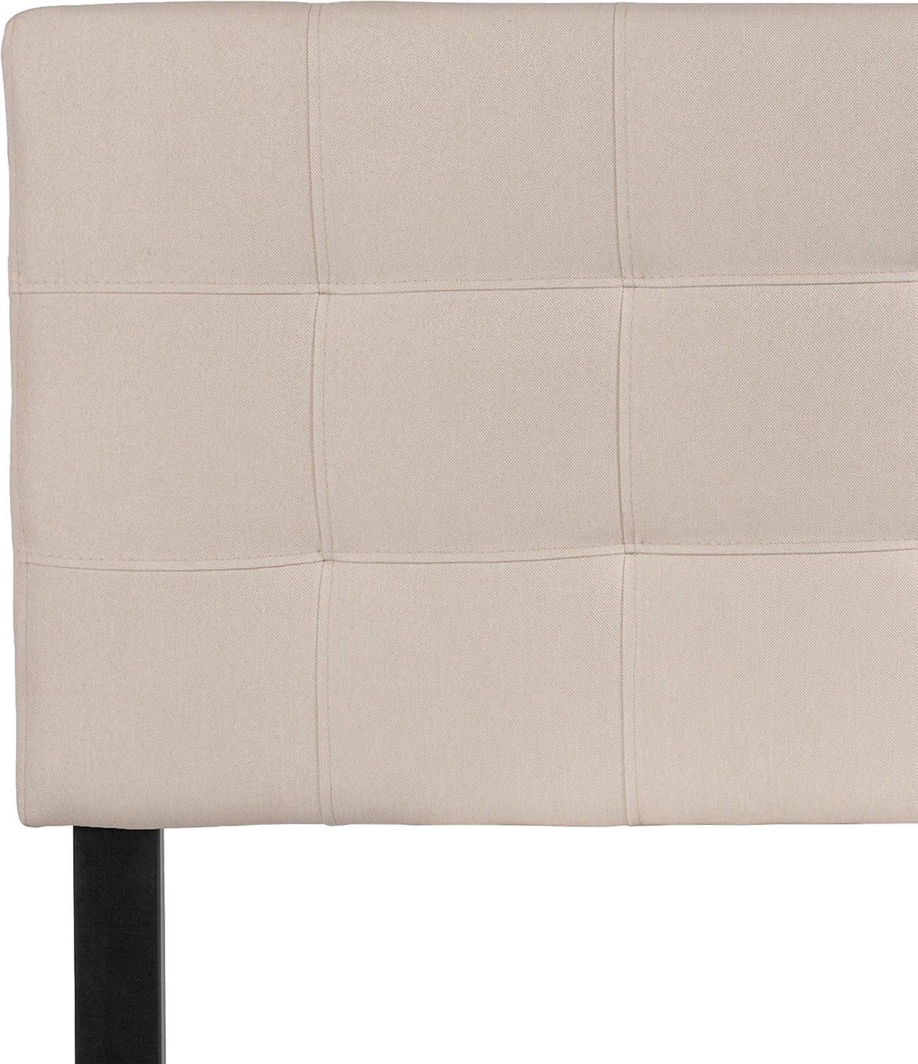 imageFlash Furniture Bedford Box Stitch Tufted Upholstered Twin Size Headboard in Black FabricBeige