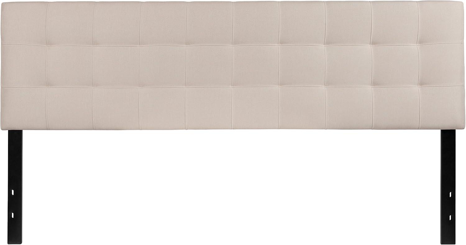 imageFlash Furniture Bedford Box Stitch Tufted Upholstered Twin Size Headboard in Black FabricBeige