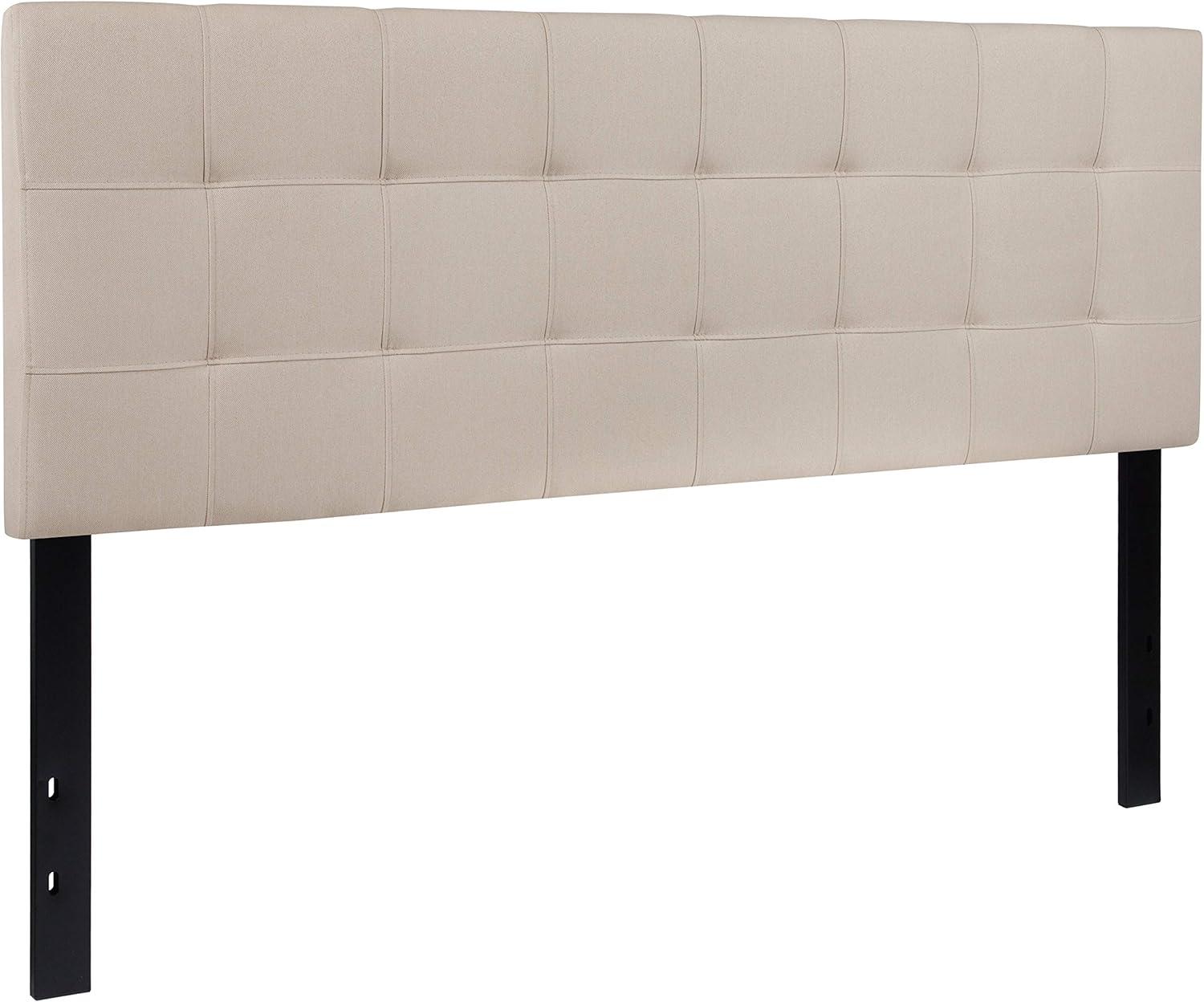 imageFlash Furniture Bedford Box Stitch Tufted Upholstered Twin Size Headboard in Black FabricBeige