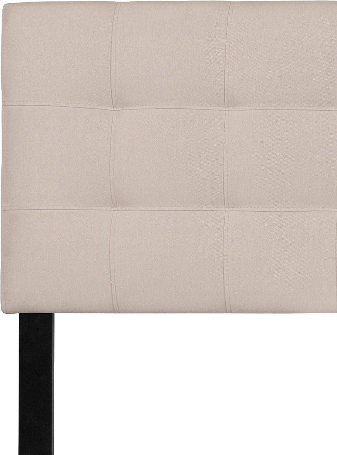 imageFlash Furniture Bedford Box Stitch Tufted Upholstered Twin Size Headboard in Black FabricBeige