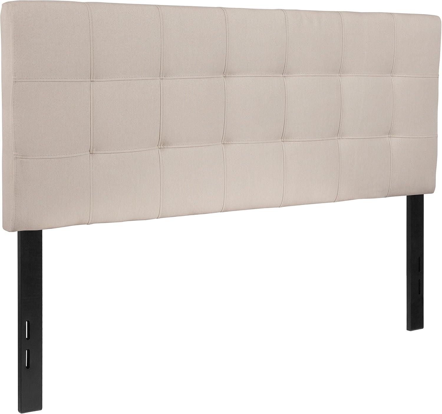 imageFlash Furniture Bedford Box Stitch Tufted Upholstered Twin Size Headboard in Black FabricBeige