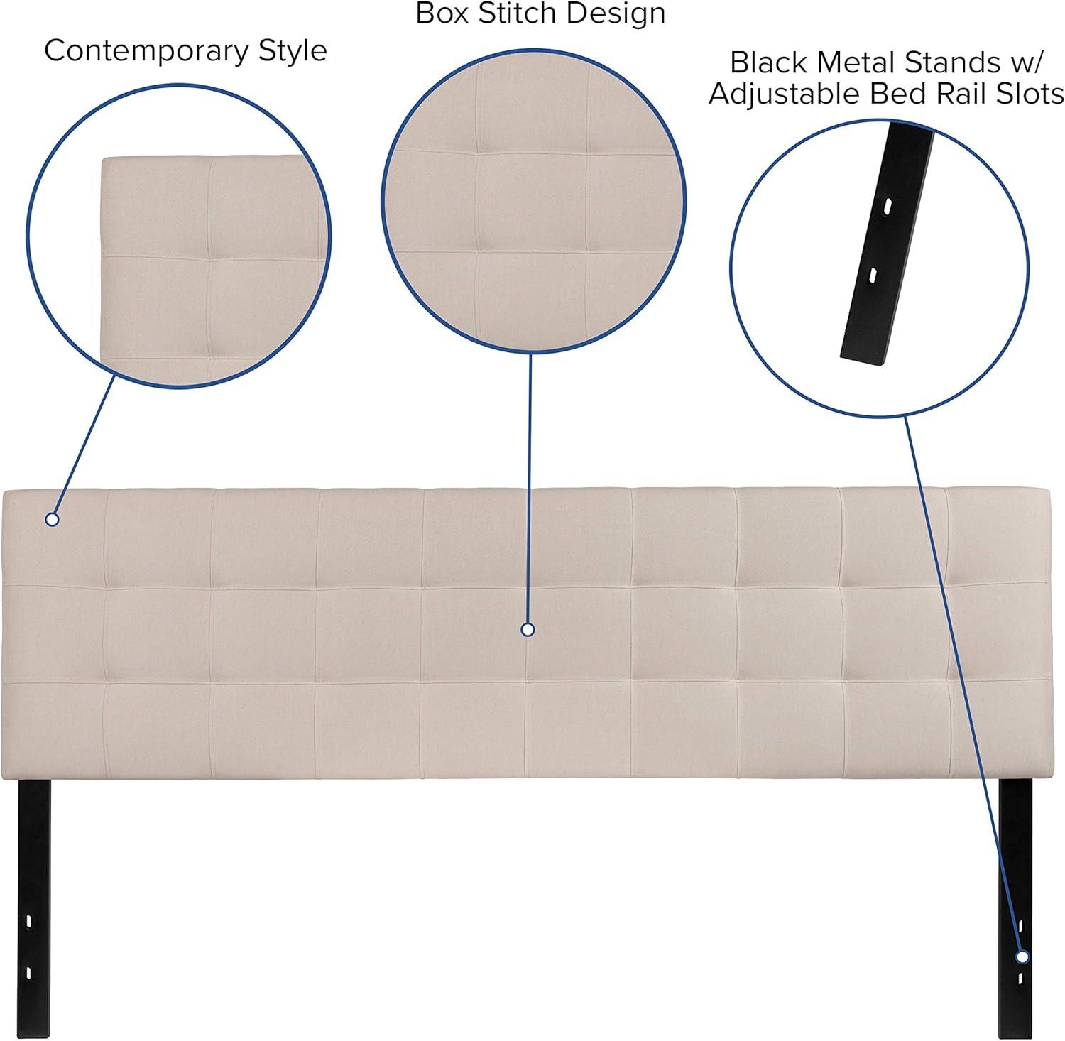 imageFlash Furniture Bedford Box Stitch Tufted Upholstered Twin Size Headboard in Black FabricBeige