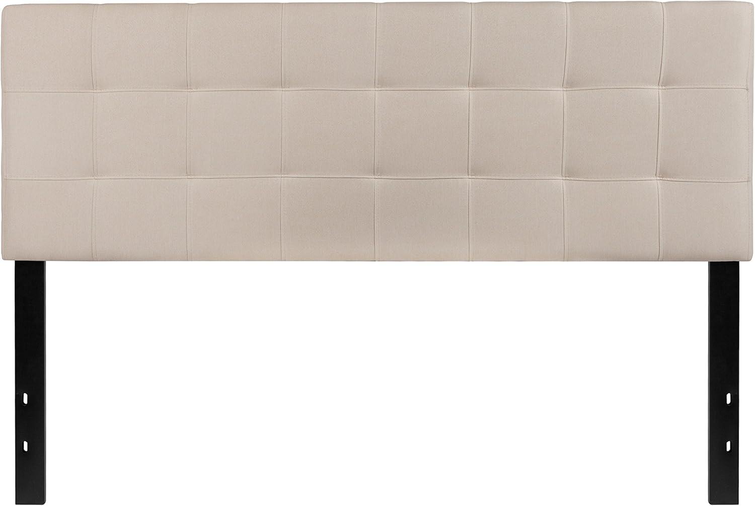 imageFlash Furniture Bedford Box Stitch Tufted Upholstered Twin Size Headboard in Black FabricBeige