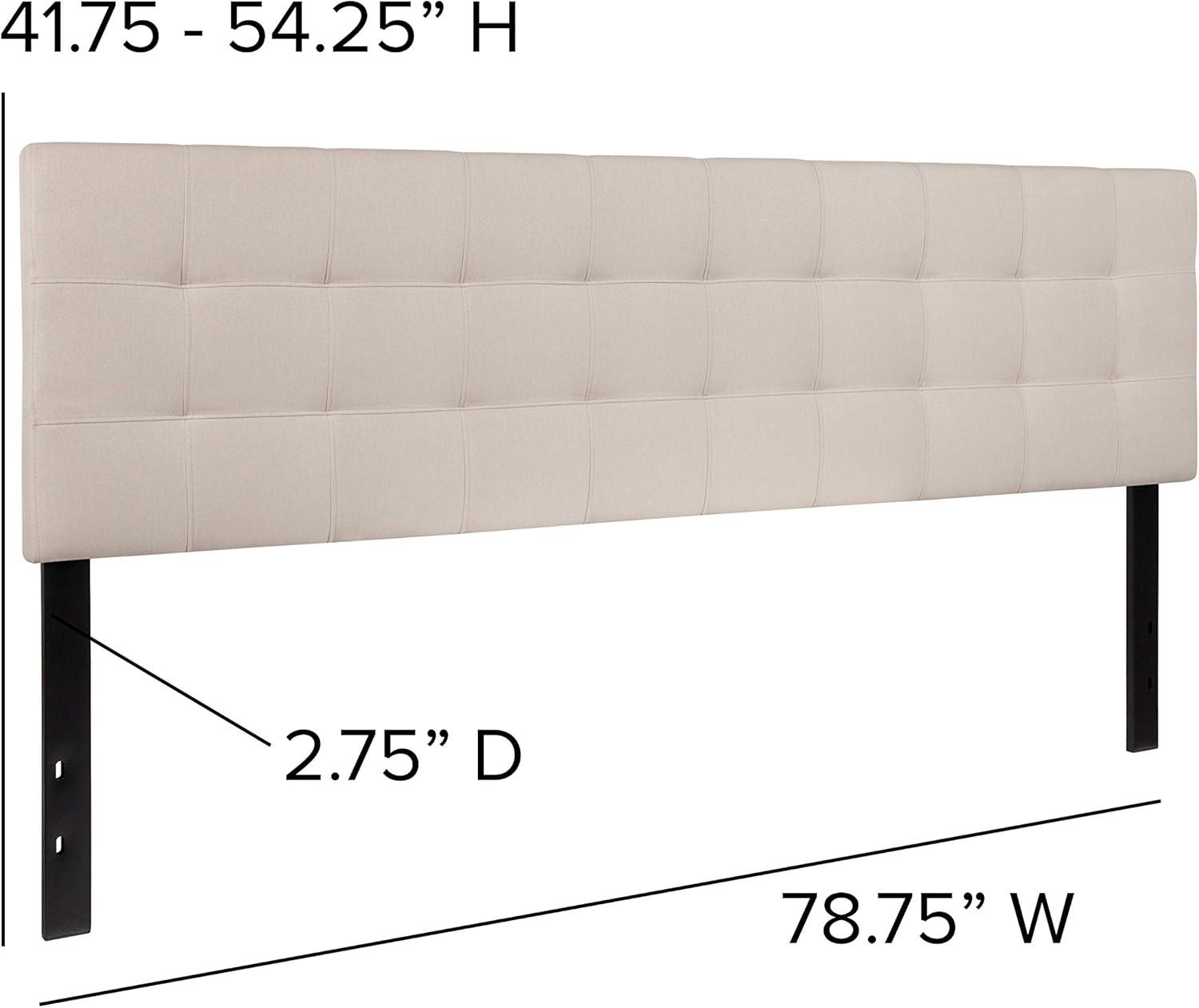 imageFlash Furniture Bedford Box Stitch Tufted Upholstered Twin Size Headboard in Black FabricBeige