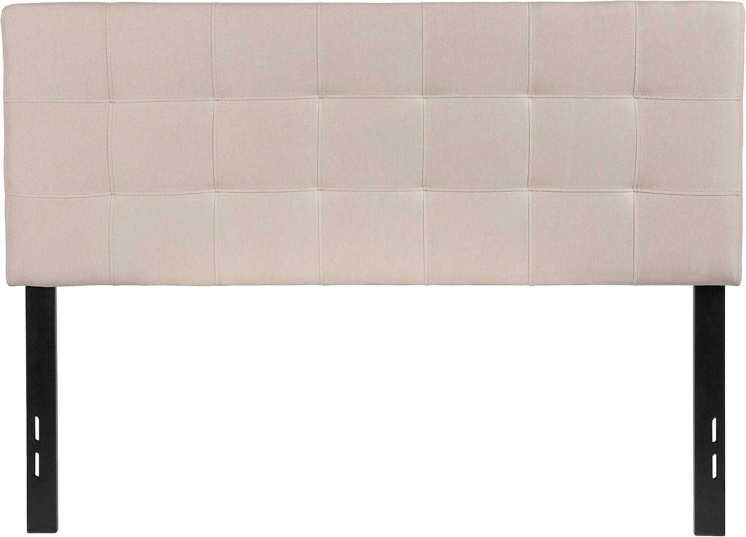 imageFlash Furniture Bedford Box Stitch Tufted Upholstered Twin Size Headboard in Black FabricBeige