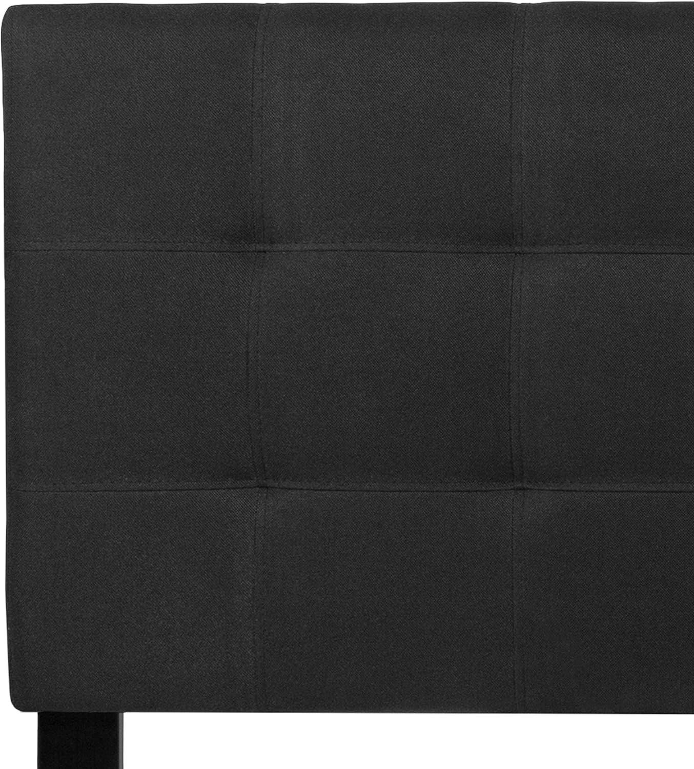 imageFlash Furniture Bedford Box Stitch Tufted Upholstered Twin Size Headboard in Black FabricBlack