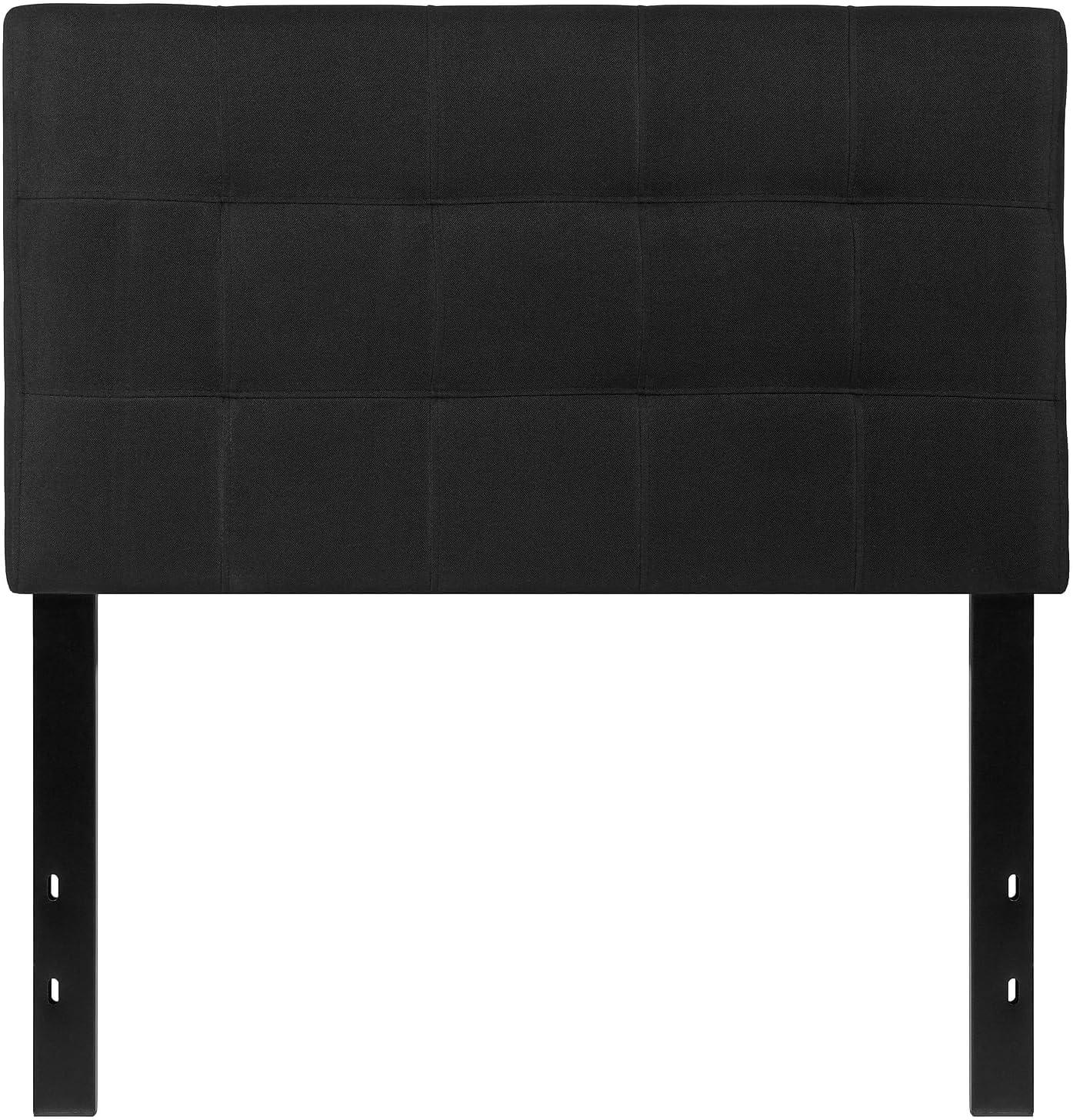 imageFlash Furniture Bedford Box Stitch Tufted Upholstered Twin Size Headboard in Black FabricBlack