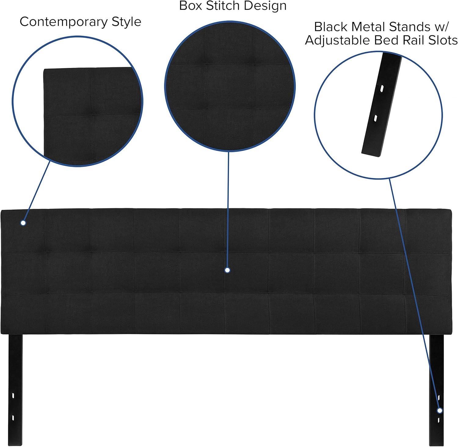 imageFlash Furniture Bedford Box Stitch Tufted Upholstered Twin Size Headboard in Black FabricBlack