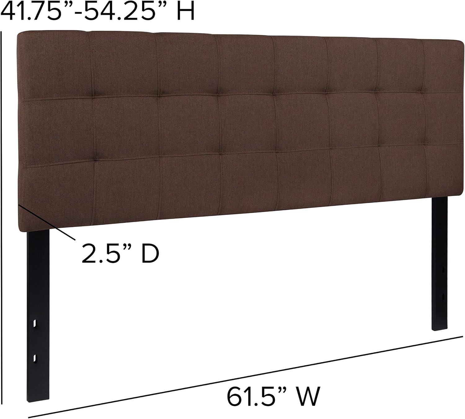 imageFlash Furniture Bedford Box Stitch Tufted Upholstered Twin Size Headboard in Black FabricDark Brown