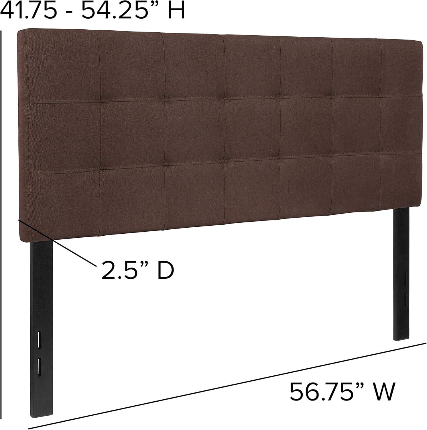 imageFlash Furniture Bedford Box Stitch Tufted Upholstered Twin Size Headboard in Black FabricDark Brown