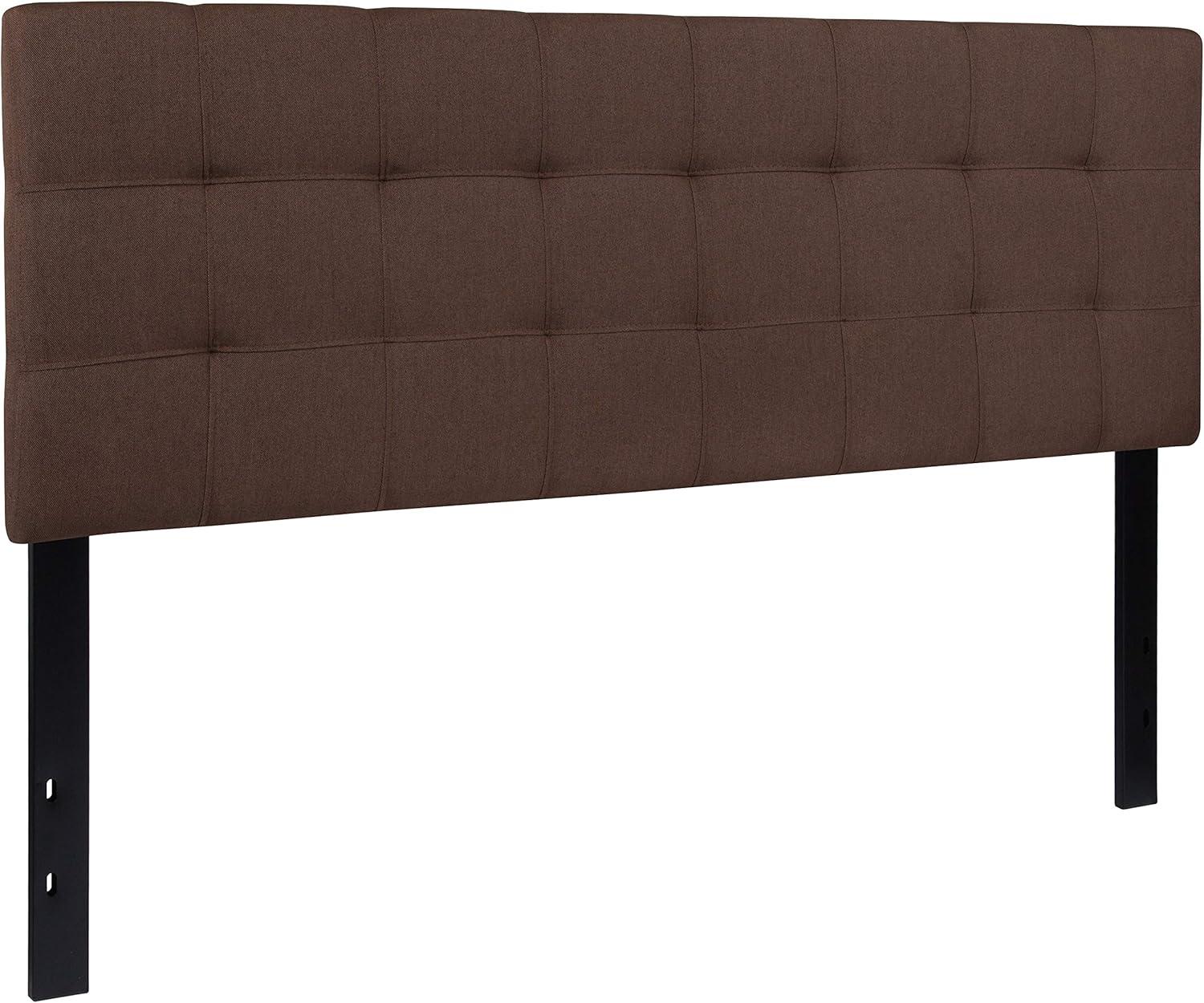 imageFlash Furniture Bedford Box Stitch Tufted Upholstered Twin Size Headboard in Black FabricDark Brown
