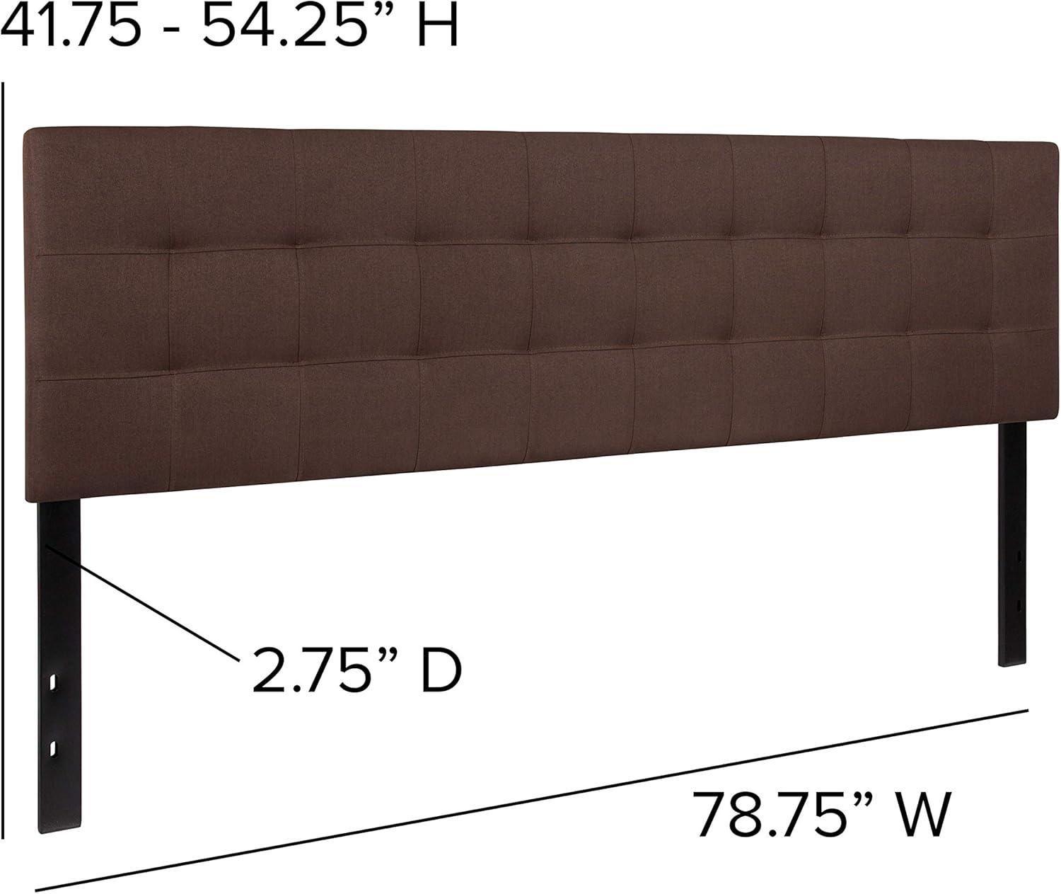 imageFlash Furniture Bedford Box Stitch Tufted Upholstered Twin Size Headboard in Black FabricDark Brown