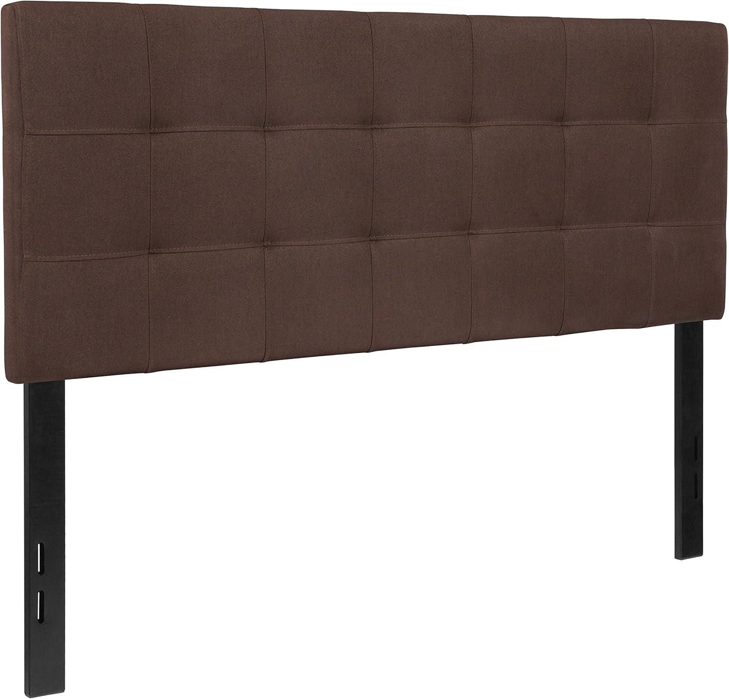 imageFlash Furniture Bedford Box Stitch Tufted Upholstered Twin Size Headboard in Black FabricDark Brown