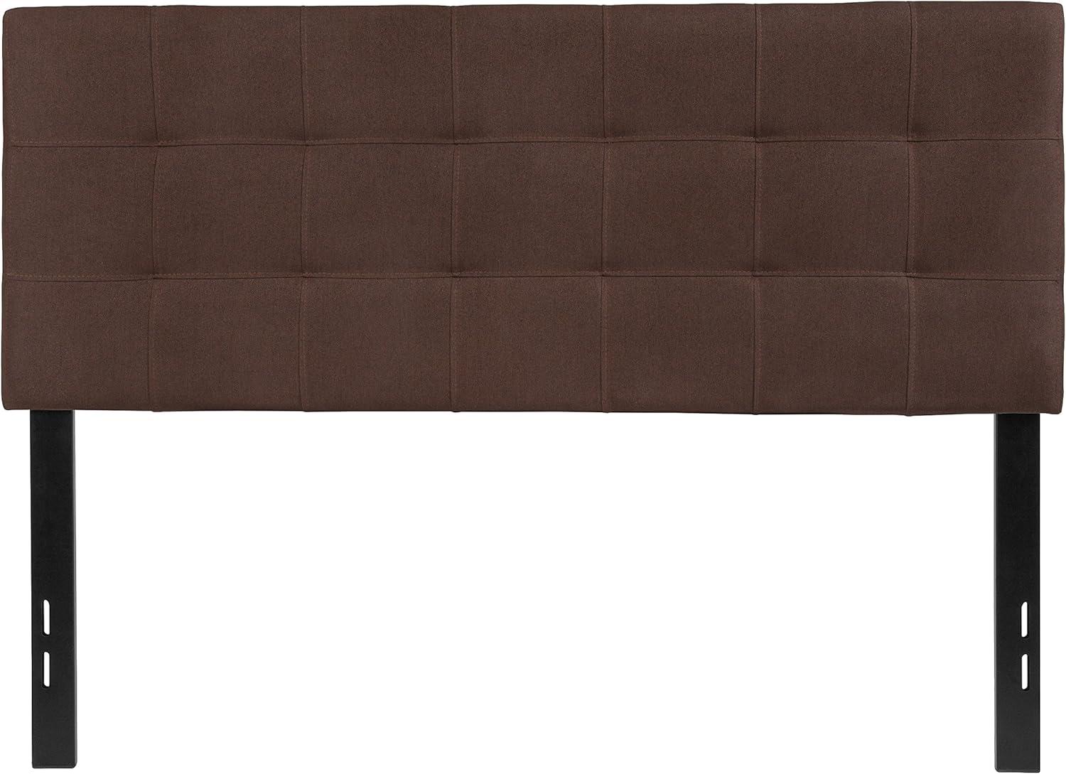 imageFlash Furniture Bedford Box Stitch Tufted Upholstered Twin Size Headboard in Black FabricDark Brown