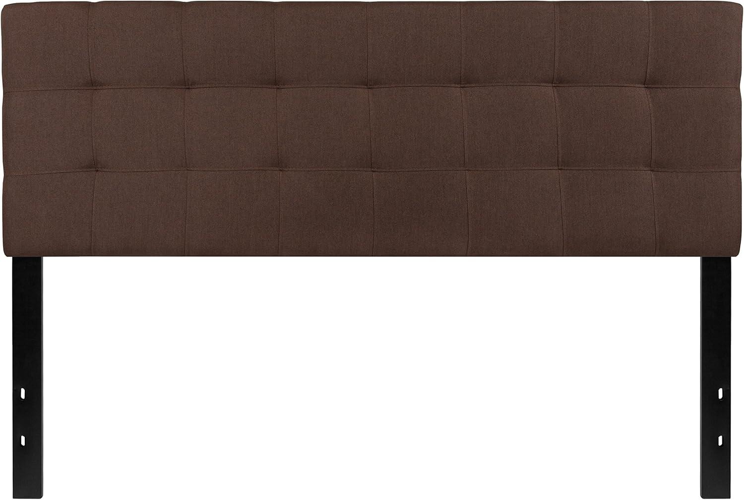 imageFlash Furniture Bedford Box Stitch Tufted Upholstered Twin Size Headboard in Black FabricDark Brown