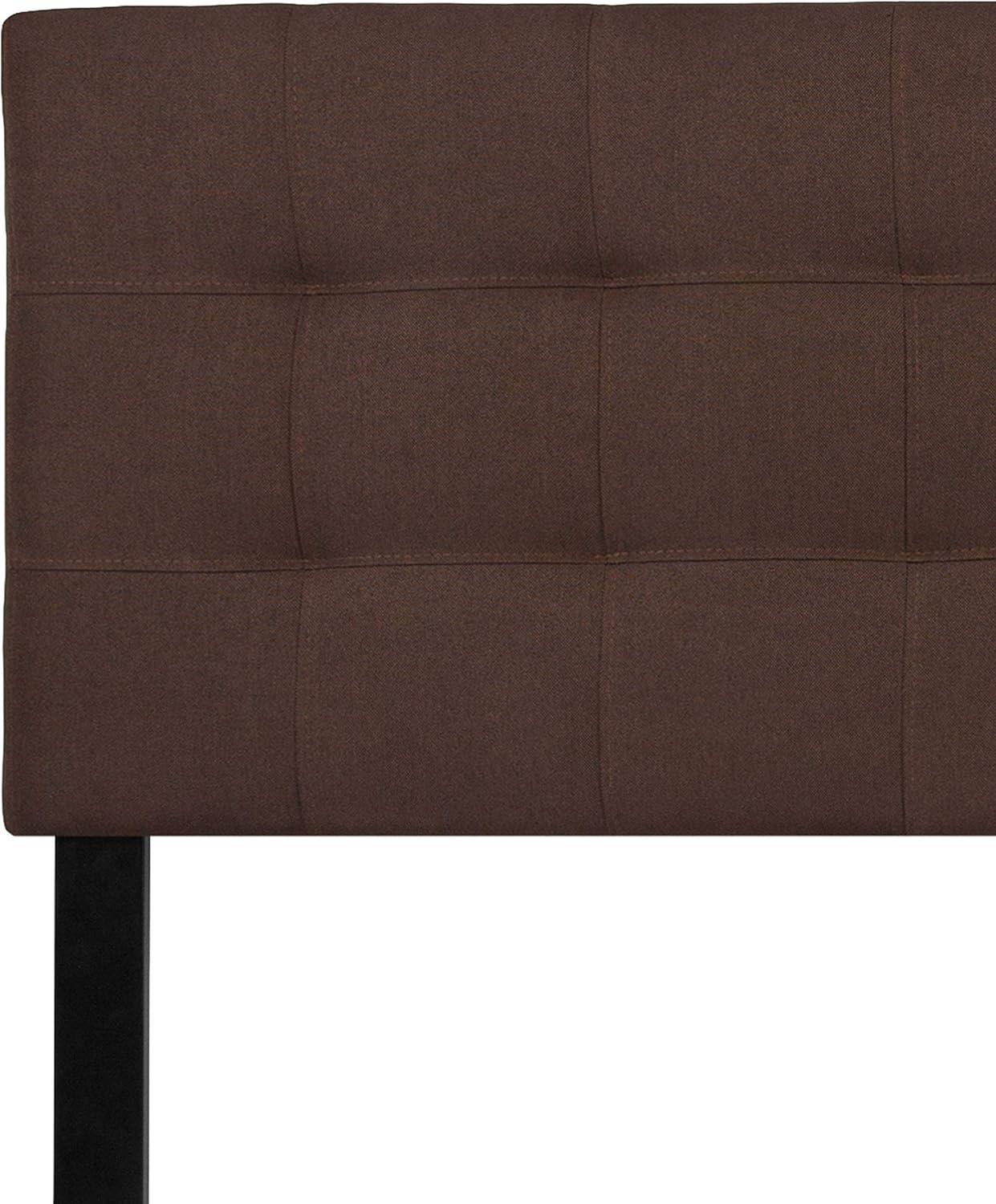 imageFlash Furniture Bedford Box Stitch Tufted Upholstered Twin Size Headboard in Black FabricDark Brown