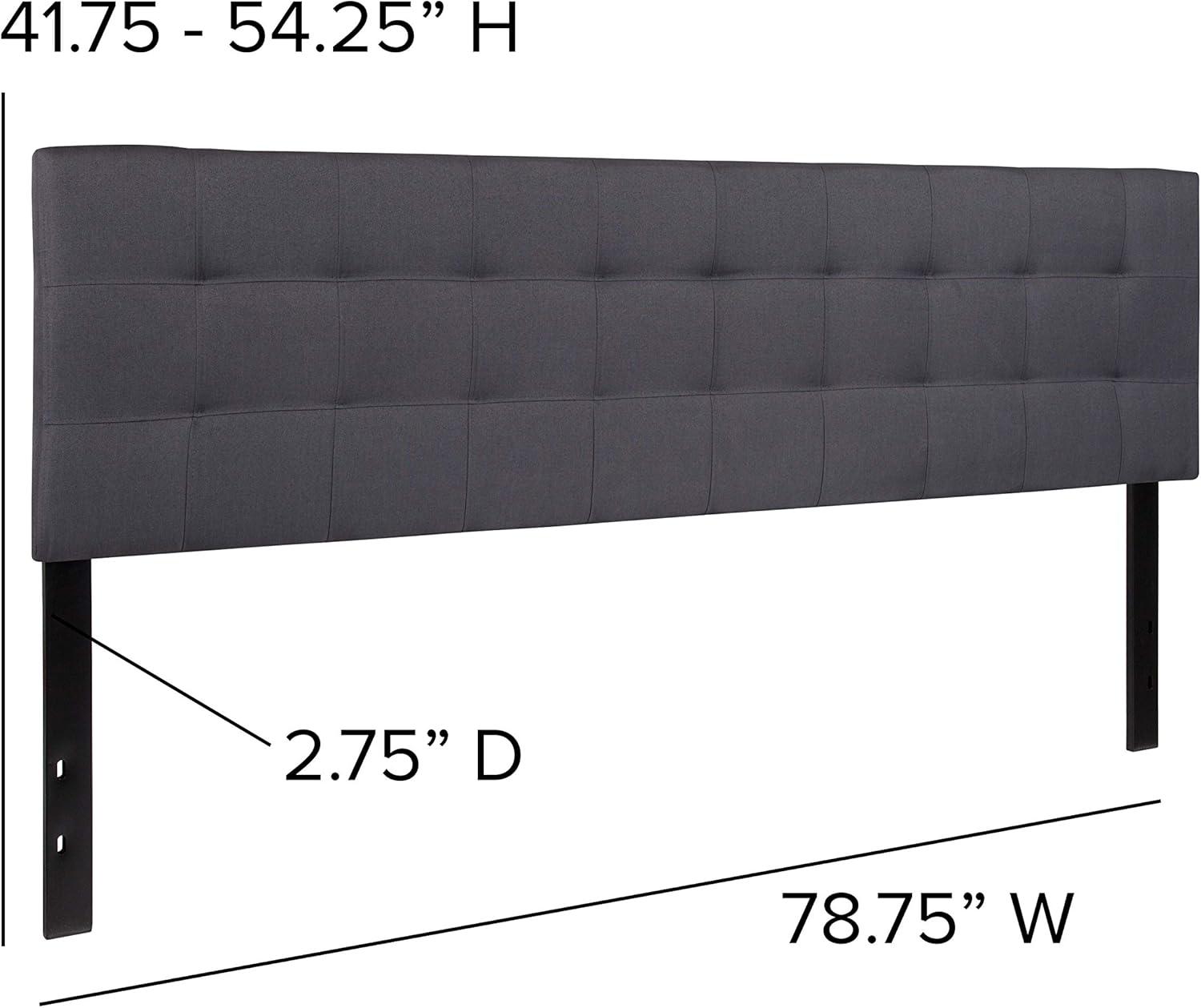 imageFlash Furniture Bedford Box Stitch Tufted Upholstered Twin Size Headboard in Black FabricDark Gray