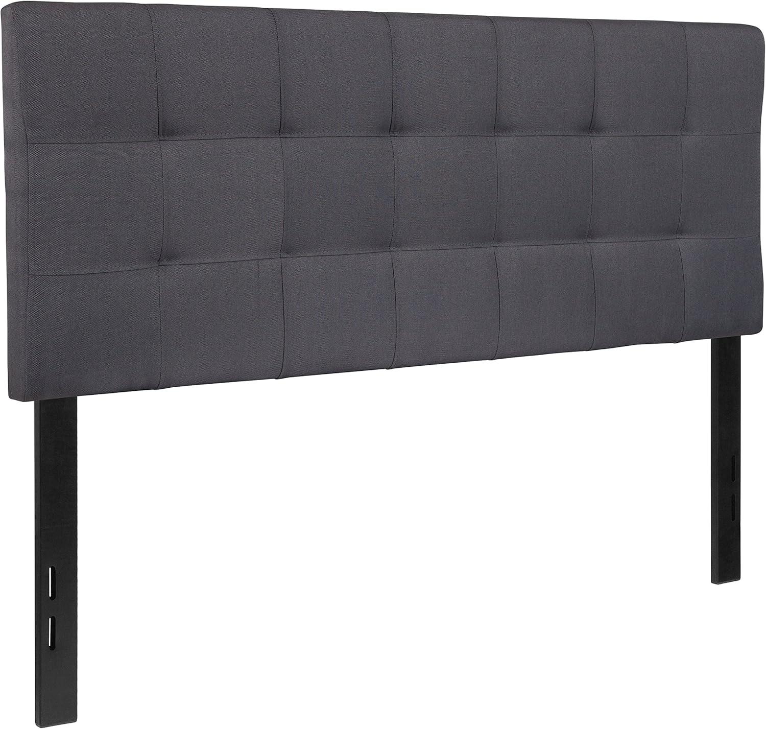 imageFlash Furniture Bedford Box Stitch Tufted Upholstered Twin Size Headboard in Black FabricDark Gray
