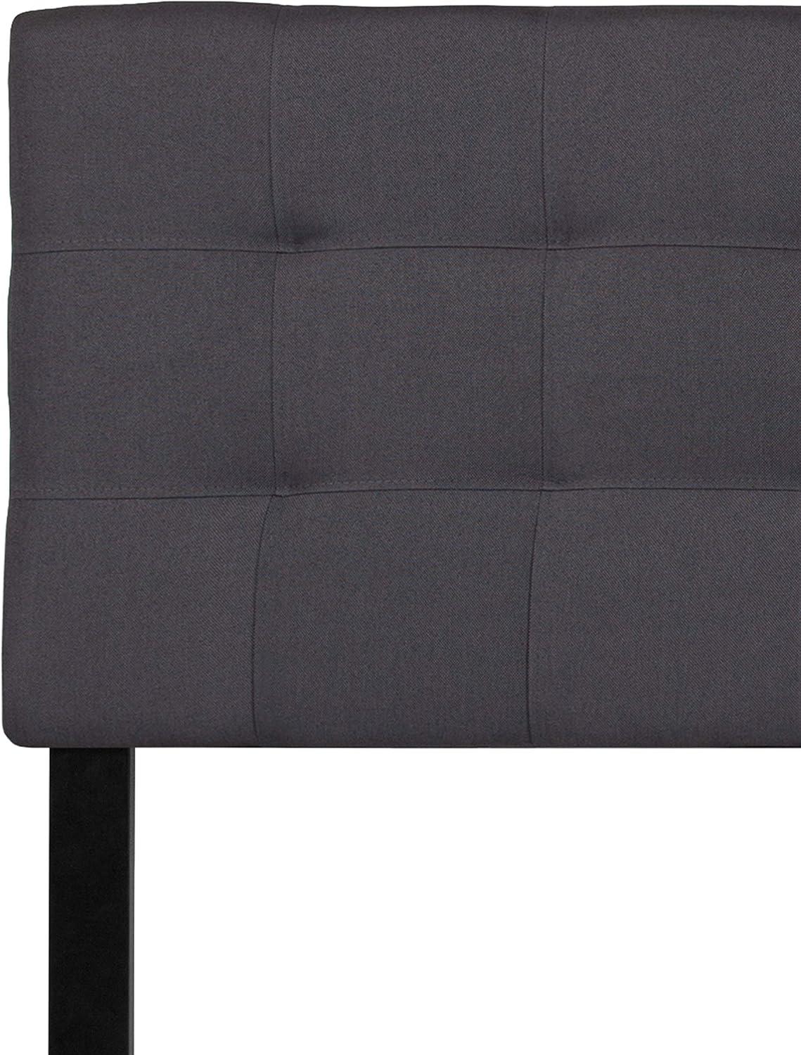 imageFlash Furniture Bedford Box Stitch Tufted Upholstered Twin Size Headboard in Black FabricDark Gray