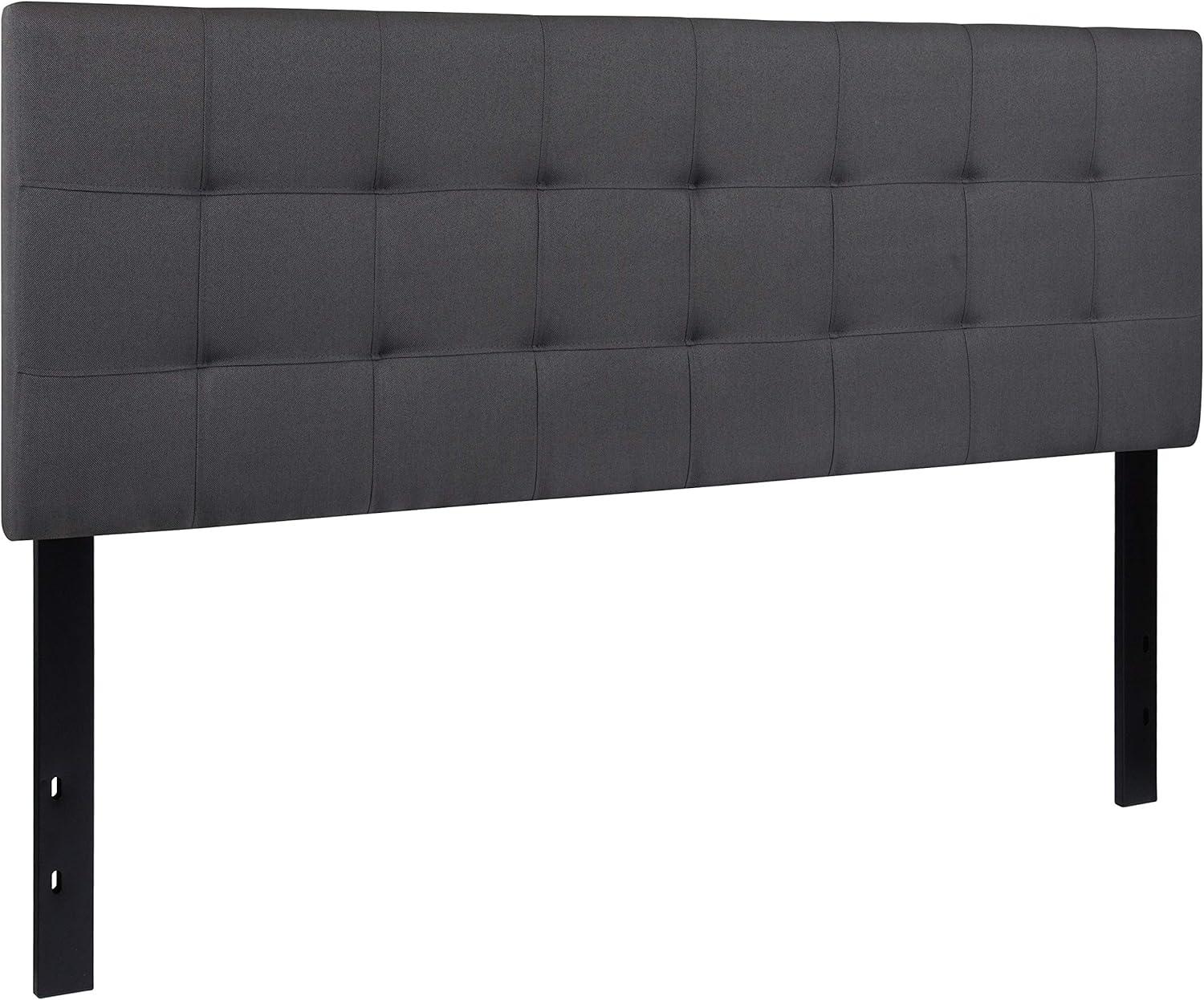 imageFlash Furniture Bedford Box Stitch Tufted Upholstered Twin Size Headboard in Black FabricDark Gray