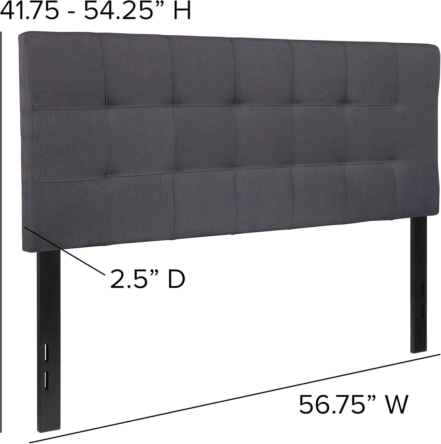 imageFlash Furniture Bedford Box Stitch Tufted Upholstered Twin Size Headboard in Black FabricDark Gray