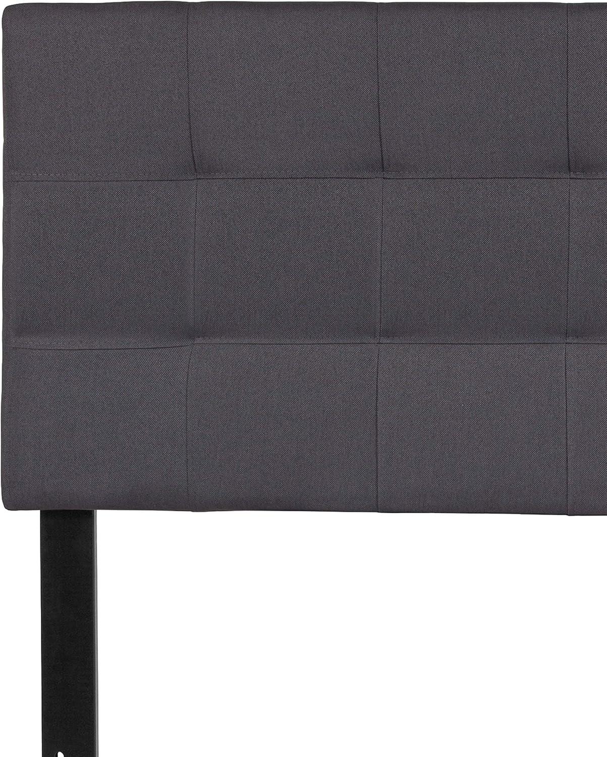 imageFlash Furniture Bedford Box Stitch Tufted Upholstered Twin Size Headboard in Black FabricDark Gray
