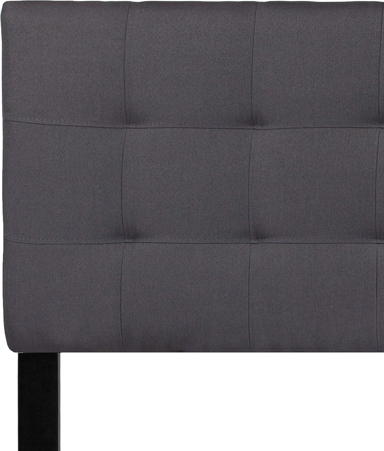 imageFlash Furniture Bedford Box Stitch Tufted Upholstered Twin Size Headboard in Black FabricDark Gray