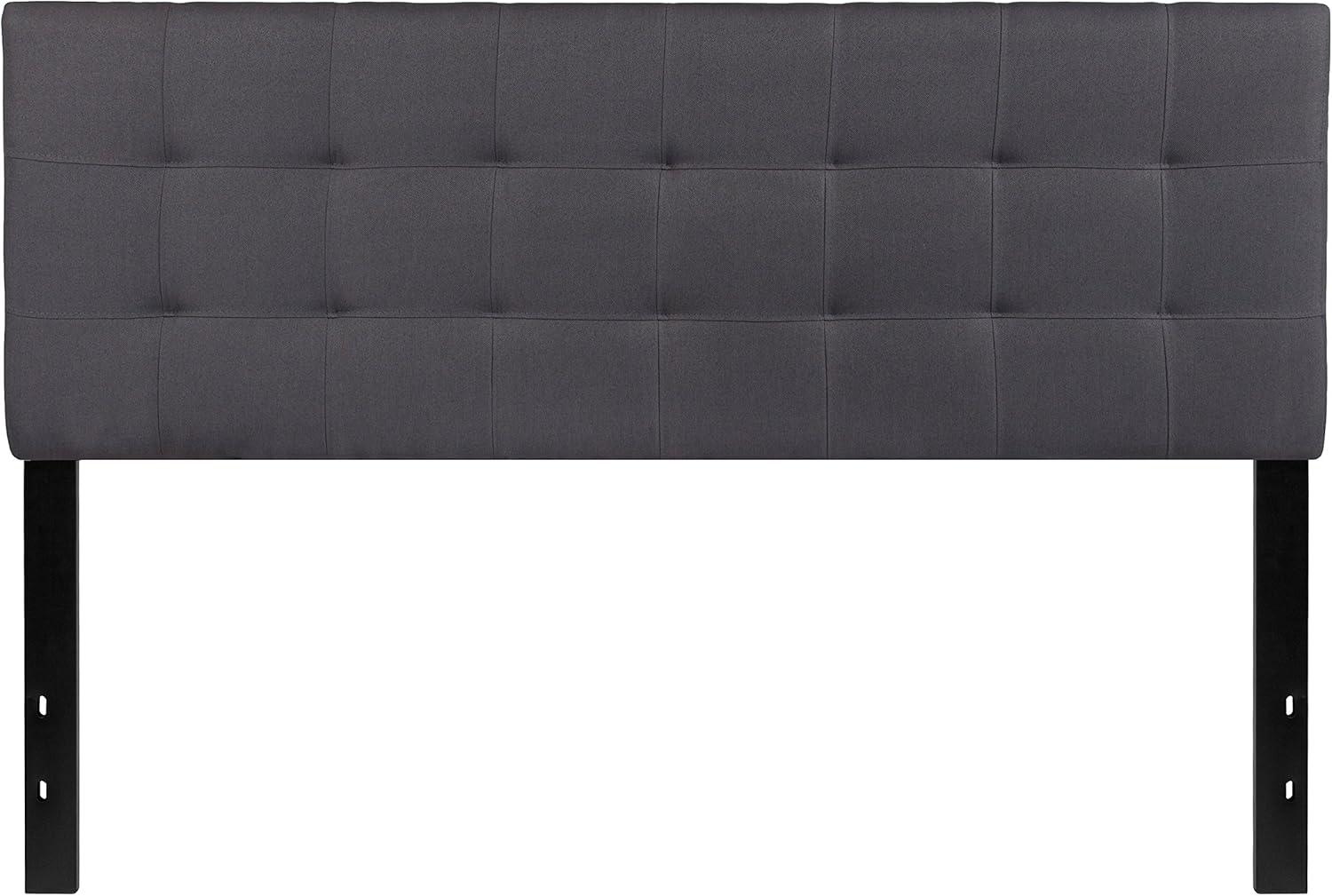 imageFlash Furniture Bedford Box Stitch Tufted Upholstered Twin Size Headboard in Black FabricDark Gray