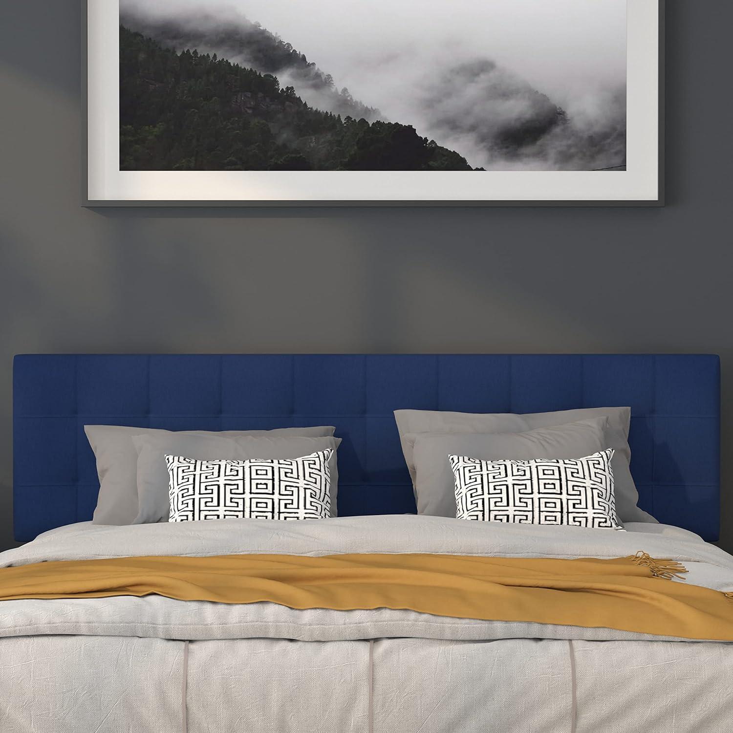imageFlash Furniture Bedford Box Stitch Tufted Upholstered Twin Size Headboard in Black FabricNavy