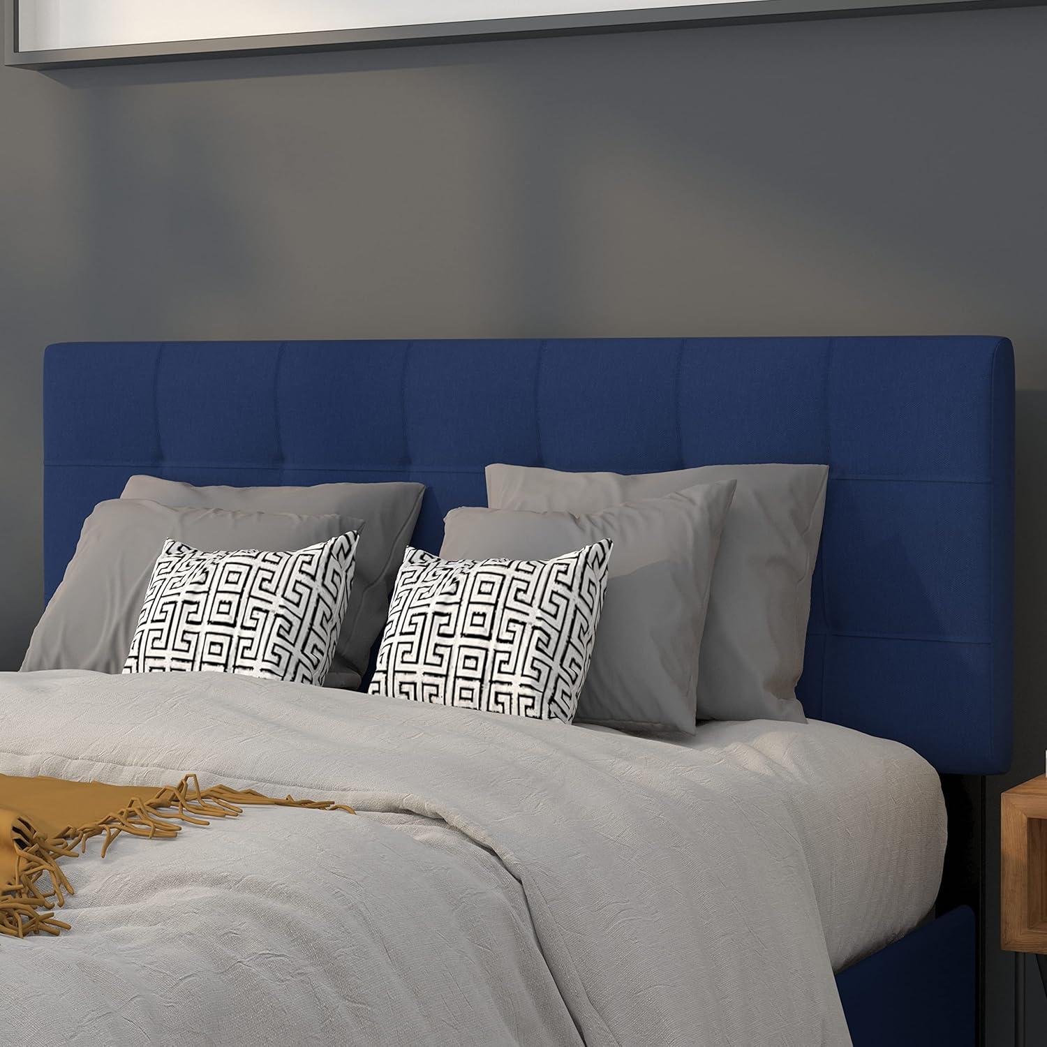 imageFlash Furniture Bedford Box Stitch Tufted Upholstered Twin Size Headboard in Black FabricNavy
