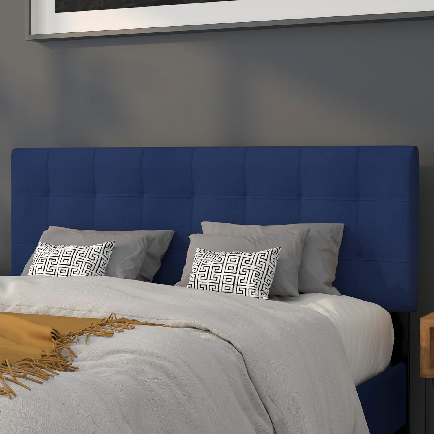 imageFlash Furniture Bedford Box Stitch Tufted Upholstered Twin Size Headboard in Black FabricNavy