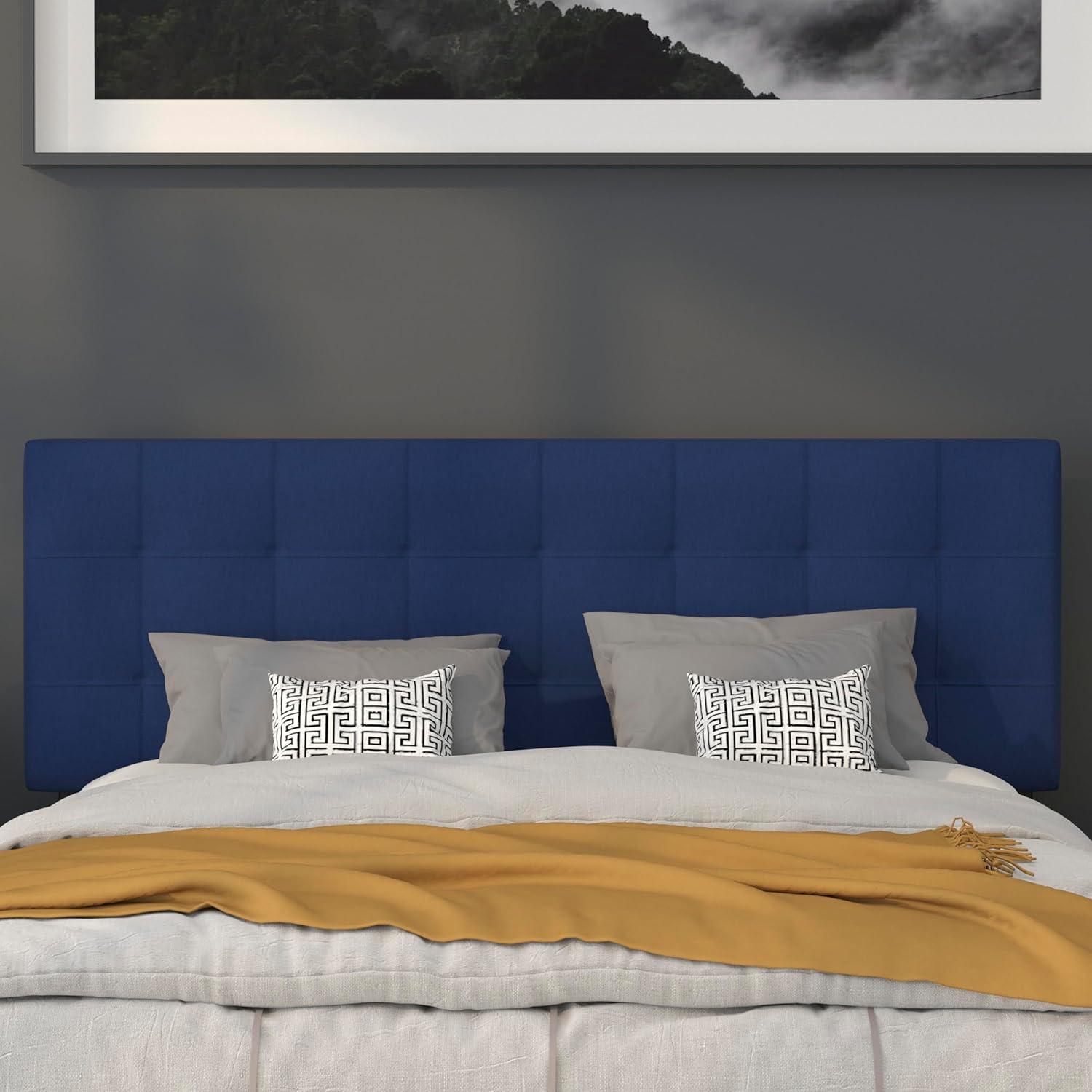 imageFlash Furniture Bedford Box Stitch Tufted Upholstered Twin Size Headboard in Black FabricNavy