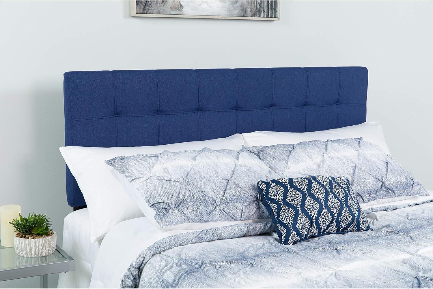 imageFlash Furniture Bedford Box Stitch Tufted Upholstered Twin Size Headboard in Black FabricNavy