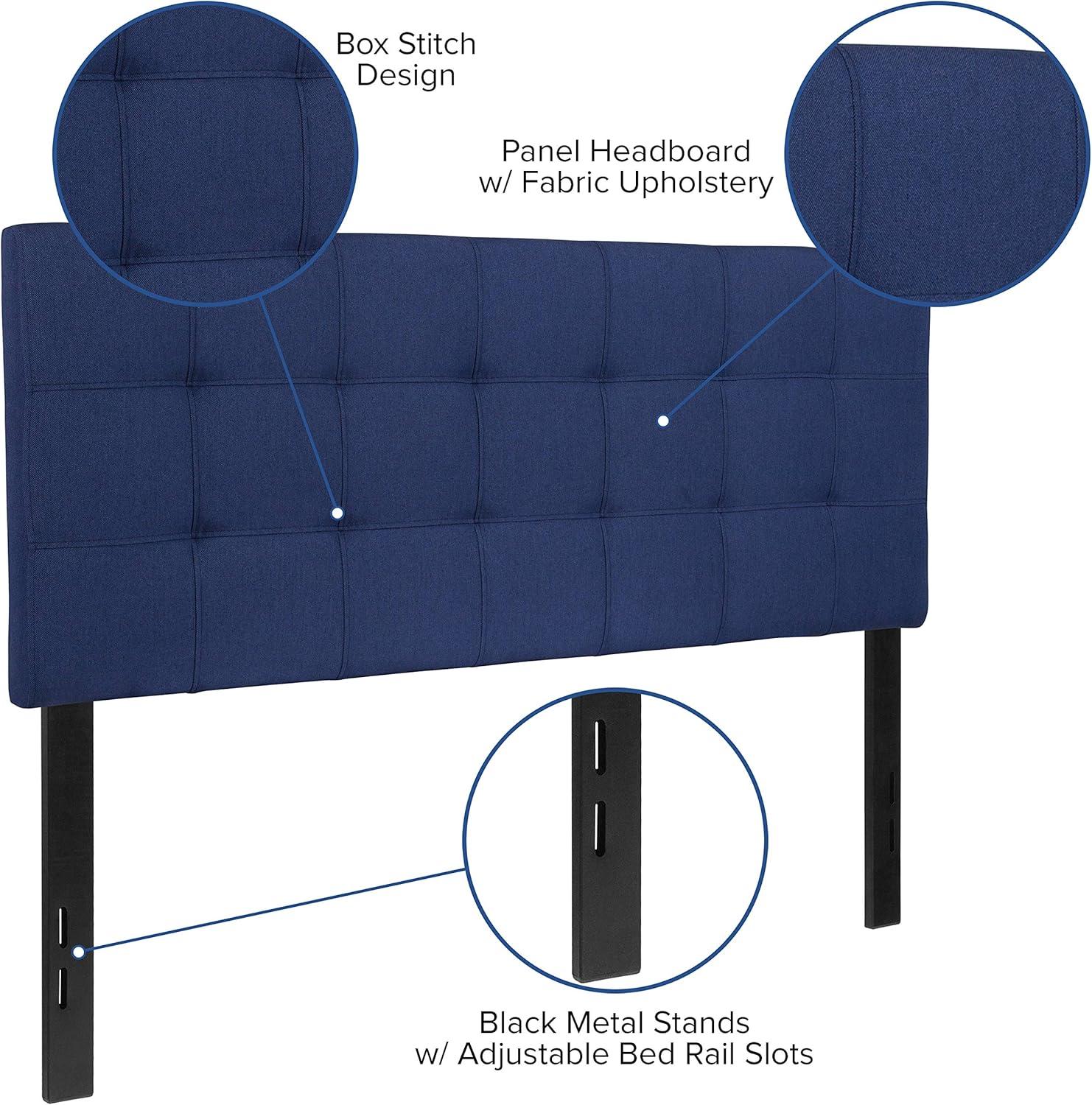 imageFlash Furniture Bedford Box Stitch Tufted Upholstered Twin Size Headboard in Black FabricNavy
