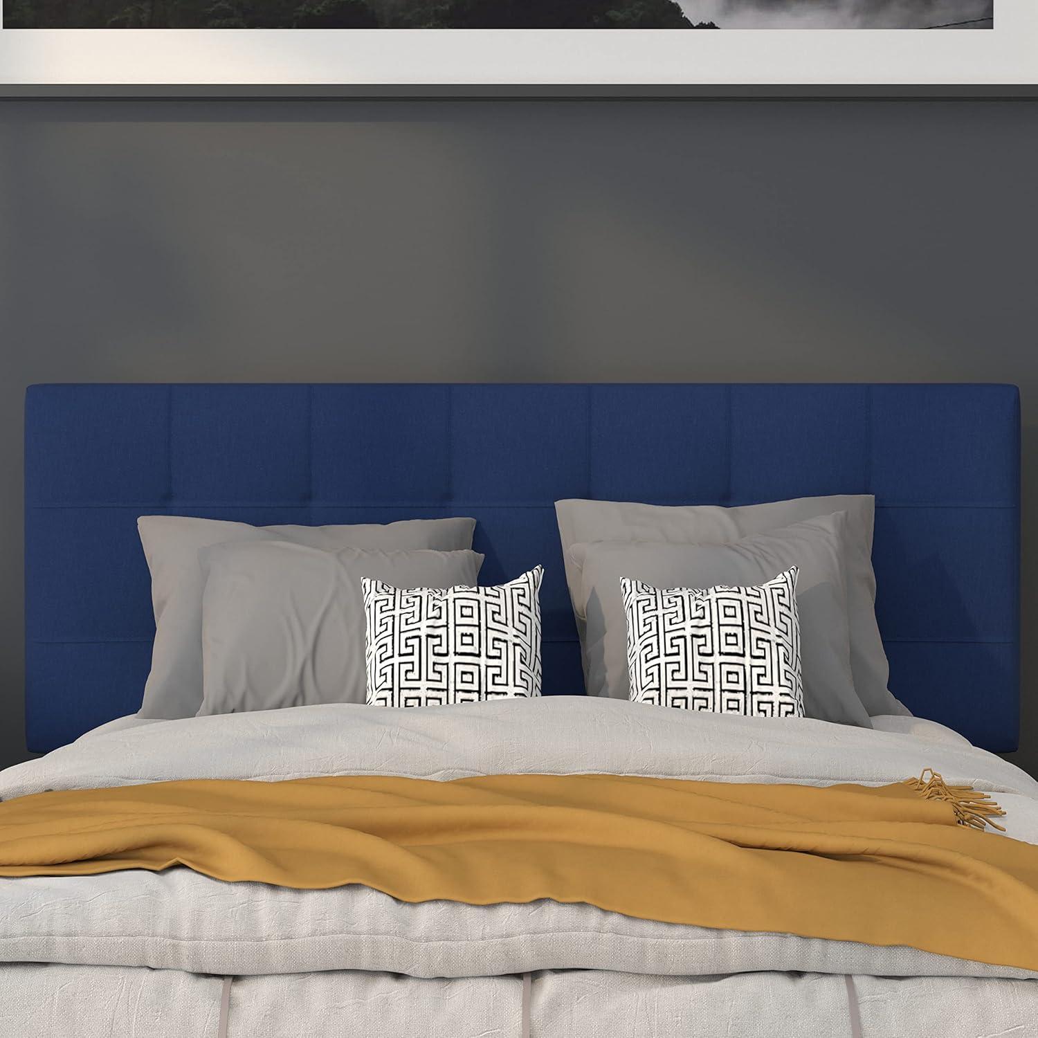 imageFlash Furniture Bedford Box Stitch Tufted Upholstered Twin Size Headboard in Black FabricNavy
