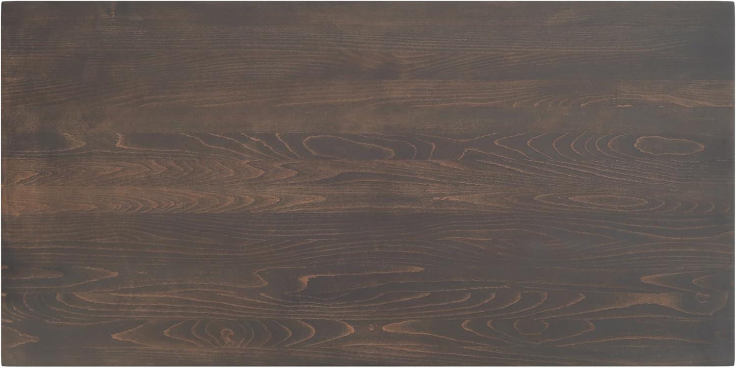 imageFlash Furniture Bennett 30quot x 60quot Solid Wood Commercial Indoor Tabletop in Dark Brown with 22quot x 22quot Dining Height Black Cast Iron X Base 300 lb Static CapacityDark Brown TopBlack Base