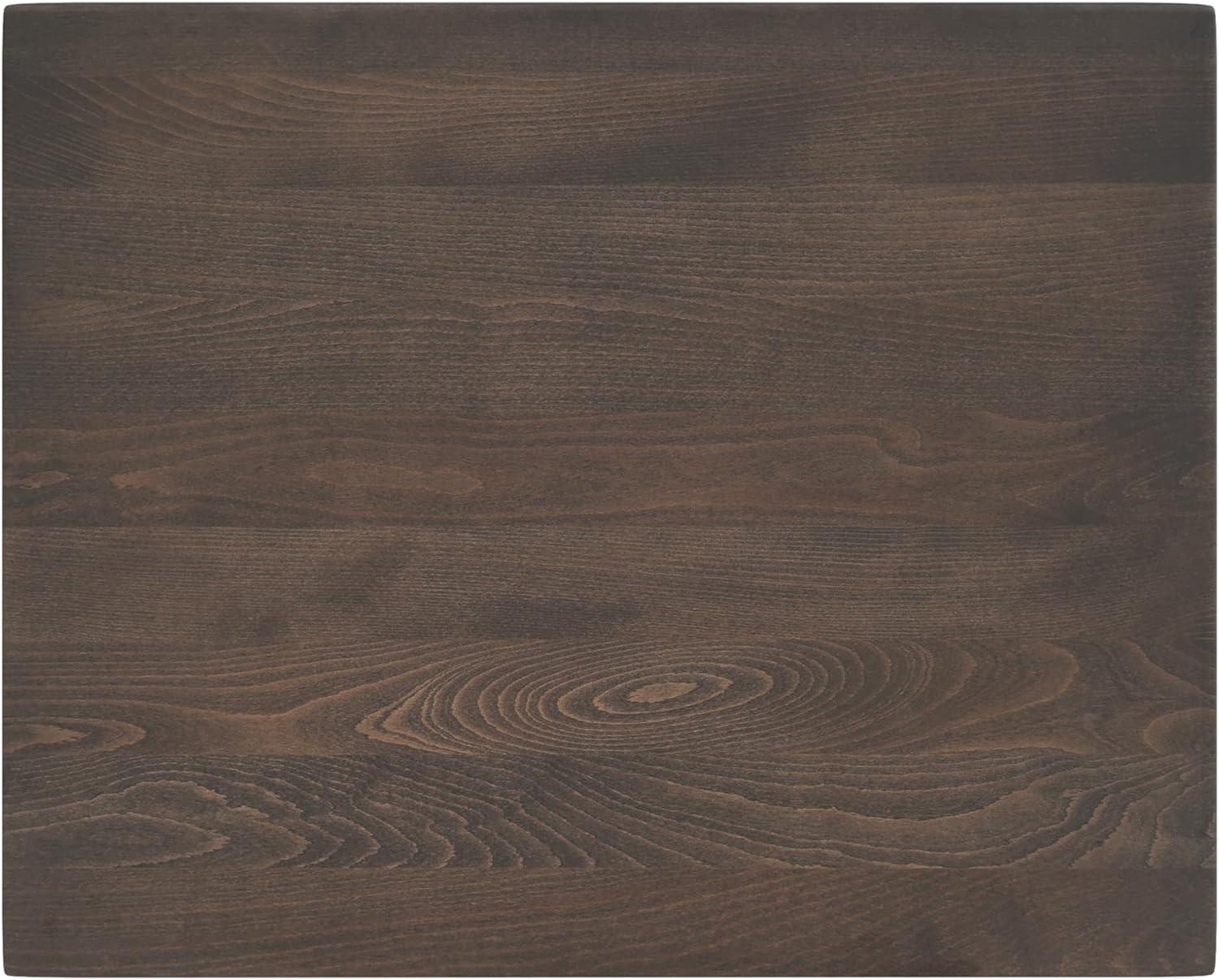 imageFlash Furniture Bennett 30quot x 60quot Solid Wood Commercial Indoor Tabletop in Dark Brown with 22quot x 22quot Dining Height Black Cast Iron X Base 300 lb Static CapacityDark Brown TopBlack Base