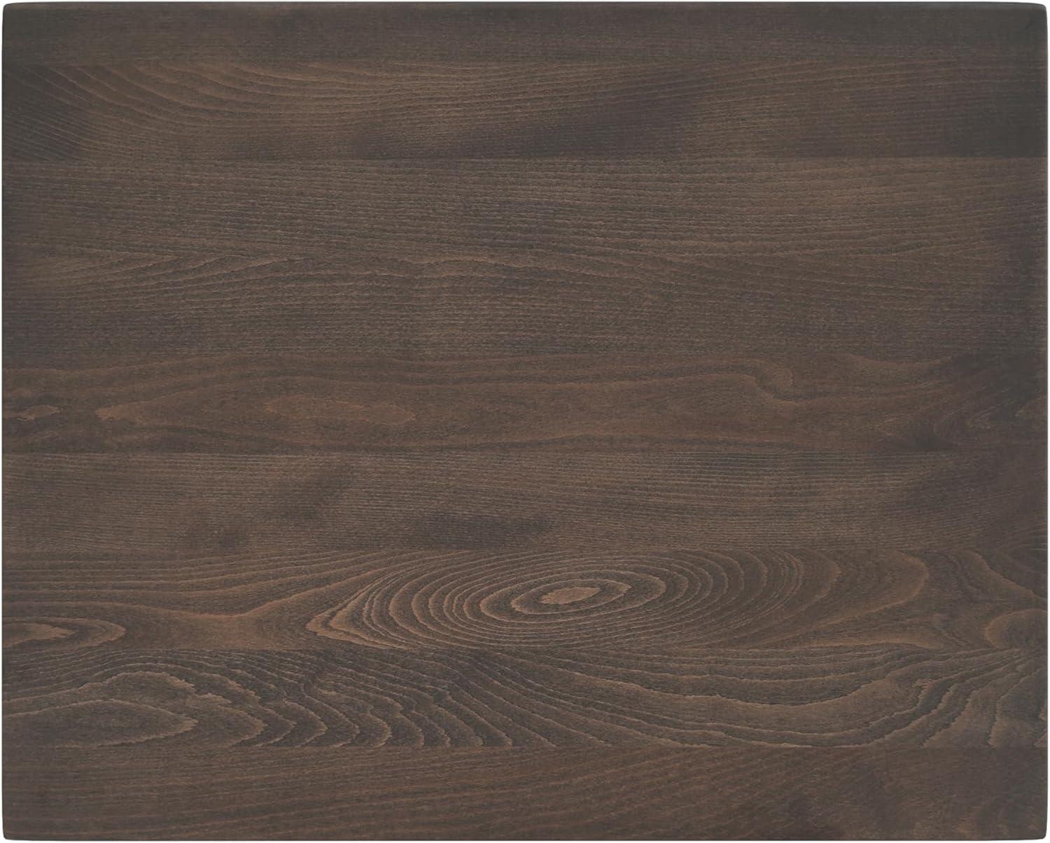 imageFlash Furniture Bennett 30quot x 60quot Solid Wood Commercial Indoor Tabletop in Natural with 22quot x 22quot Bar Height Black Cast Iron X Base 300 lb Static CapacityDark Brown TopBlack Base