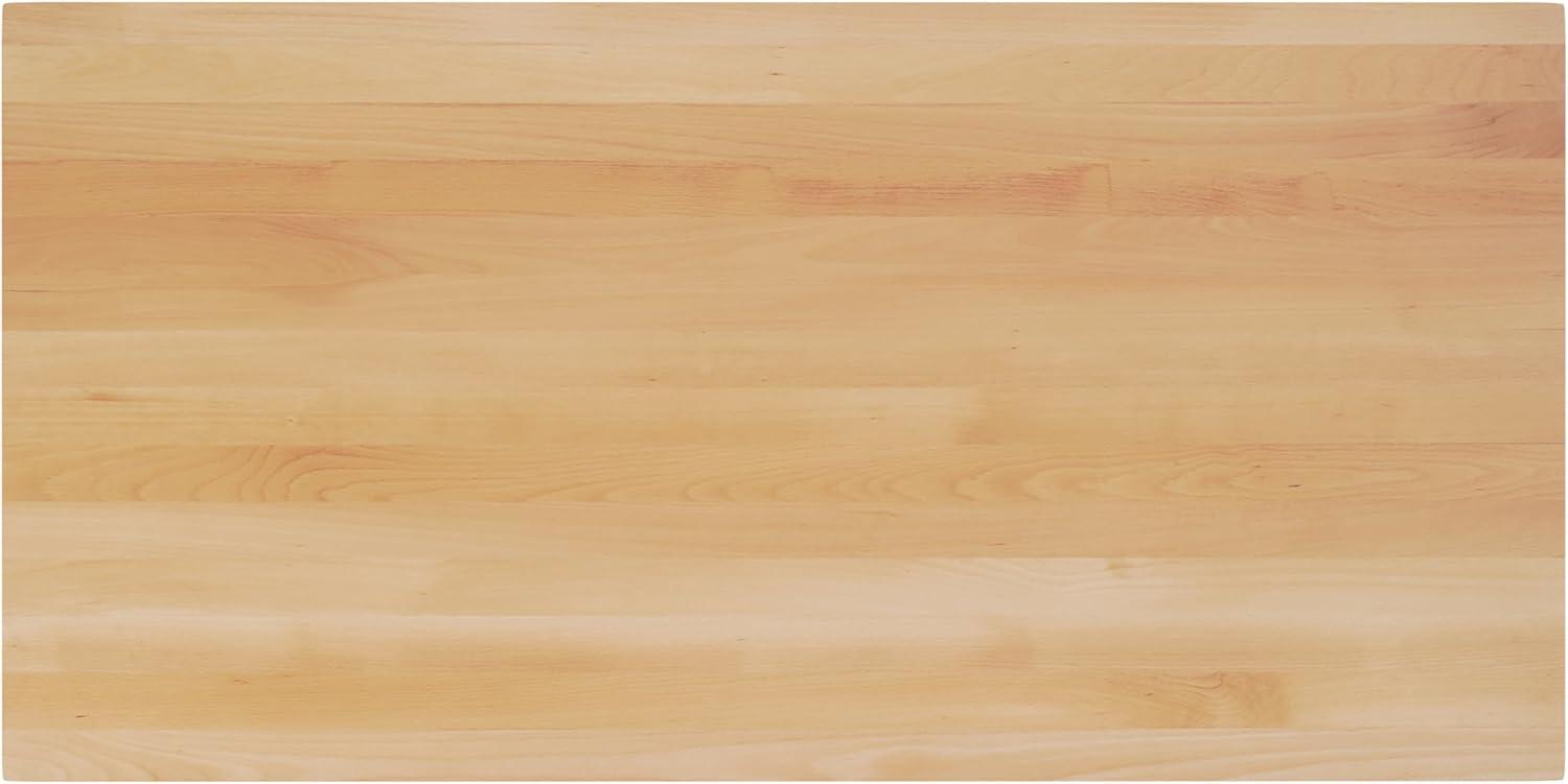 imageFlash Furniture Bennett 30quot x 60quot Solid Wood Commercial Indoor Tabletop in Natural with 22quot x 22quot Bar Height Black Cast Iron X Base 300 lb Static CapacityNatural TopBlack Base