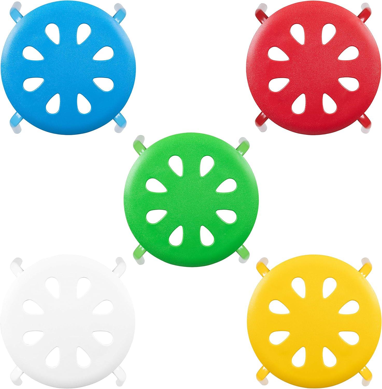 imageFlash Furniture Bentley Plastic Nesting Stack Stools 115quotHeight Assorted Colors 5 Pack