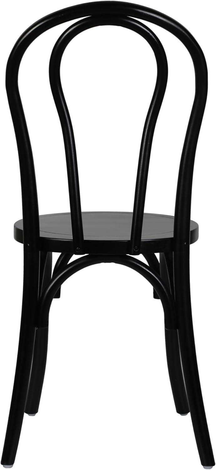 imageFlash Furniture Betsy Commercial Solid Wood Dining Chair Thonet Style Stackable Design Mortise and Tenon 350 lbs Static Weight Capacity BlackBlack